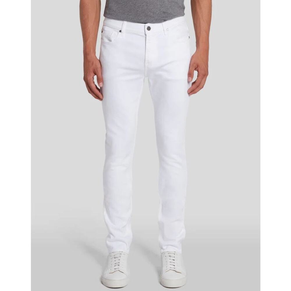 NWT! 7 FOR ALL MANKIND MEN'S PAXTYN CLEAN‎ POCKET IN WHITE 40W X 32L